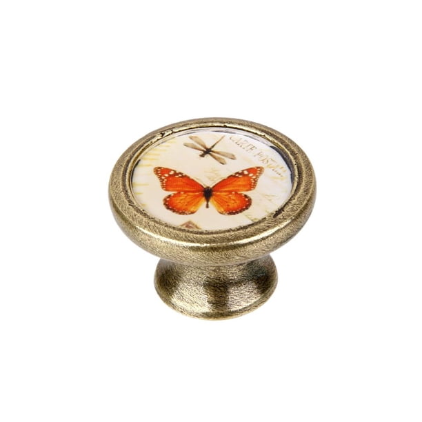 Vintage pequeña sa Puerta Cajón Cupboad Bin Dressser Manija Retro Peril Mariposa 07 perfecl Armario Armario Asa