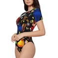 thumbnail image 2 of Lsque Mario Women's Crew Neck Short Sleeve Bodysuit Basic T Shirts Tops Onesie Adult Cute Pajama-Medium, 2 of 8
