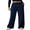 Navy Blue, variant on DOKOTOO Womens Ribbed Knit Pants Casual Drawstring Waisted Wide Leg Sweatpants Comfy Loose Lounge Pants with Pockets