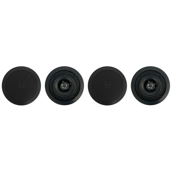 (4) Rockville CC525T Black 5.25" Commercial 70v Ceiling Speakers For Restaurant