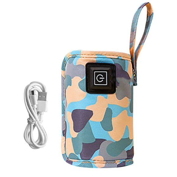 Calentador de biberones portátil con USB, tamaño de bolsa, temperatura ajustable, 5 V, 2 A, color azul