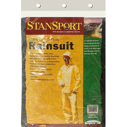 Stansport PVC Rainsuit, Cloth Back, Green by Stansport