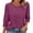 Wine, variant on Womens 3/4 Sleeve Button Front Blouse Round Neck Casual Top Plus Size Comfortable Spring Summer Beach Outfit Essential L Size Black
