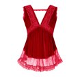 thumbnail image 5 of Mittory Women Sexy V Neck Lingerie Lace Chemise Sleepwear,Baby doll Teddy Lingerie Satin Nightwear Mini Teddy, 5 of 7