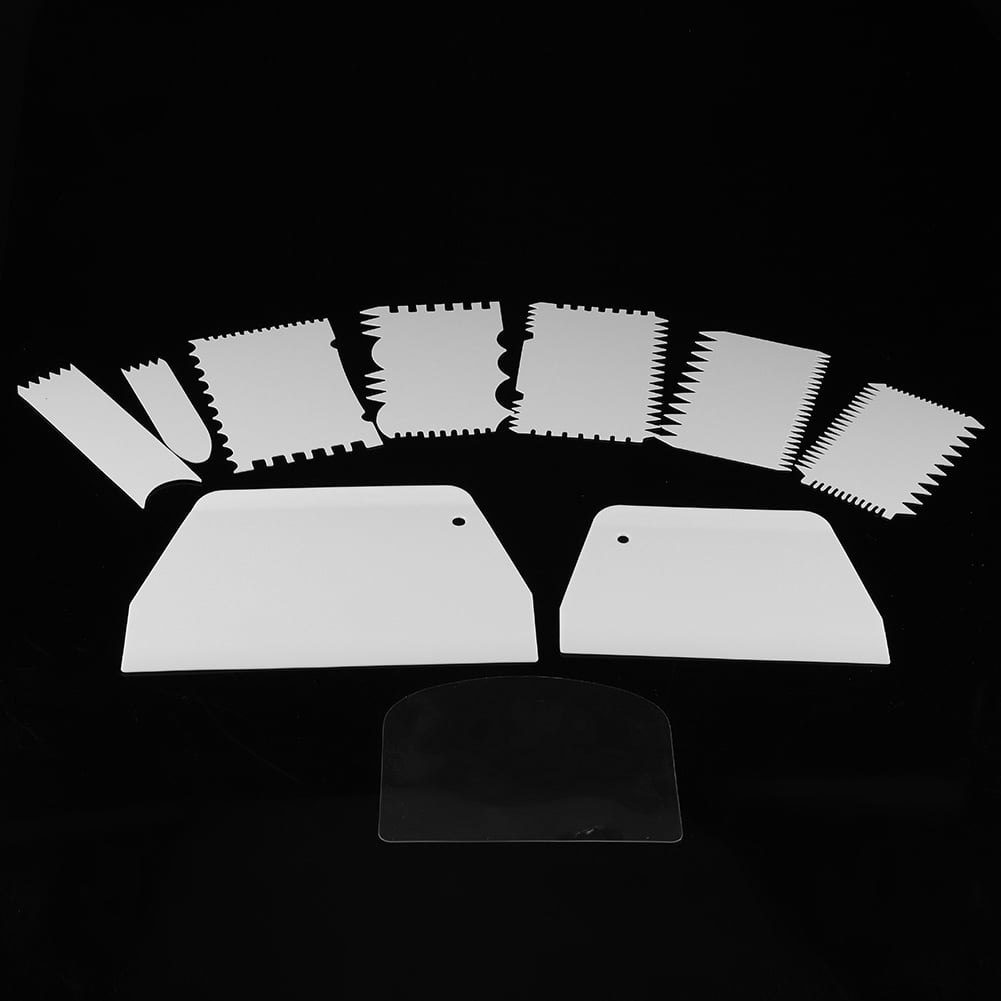 Herwey Baking Scraper Tool, Dough Scraper Set,10pcs/set Plastic Baking