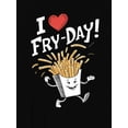 thumbnail image 2 of Camiseta informal de cuello redondo para mujer con estampado "I Love Fries Day", tejido de punto de algodón, elasticidad media, estampado geométrico, corte cómodo para todo el año, ideal para practica, 2 of 7