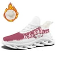 thumbnail image 3 of Coolcustomize Men's Warm Plush Lining Sneakers, Romantic "Happy Valentine's Day" Design, Comfort Lightweight Wide Fit Runing Shoes, Fabric Upper, EVA Sole, Lace Closure Trainers, Couple Sport Shoes, 3 of 10