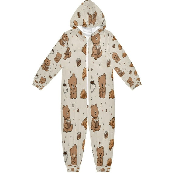 RMDQTR Ultra-Soft Crystal Velvet One-Piece Pajamas/Loungewear Cute Teddy Bear