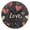 Black, variant on YAZAOO Decorative Wall Clock Size:25cm Hearts Of Love Design Pattern Clock