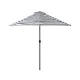 thumbnail image 5 of BAYSHORE 9 Ft Half Umbrella with Resin Concrete Base Included for Oudoor Patio, Gray/White Stripe, 5 of 12