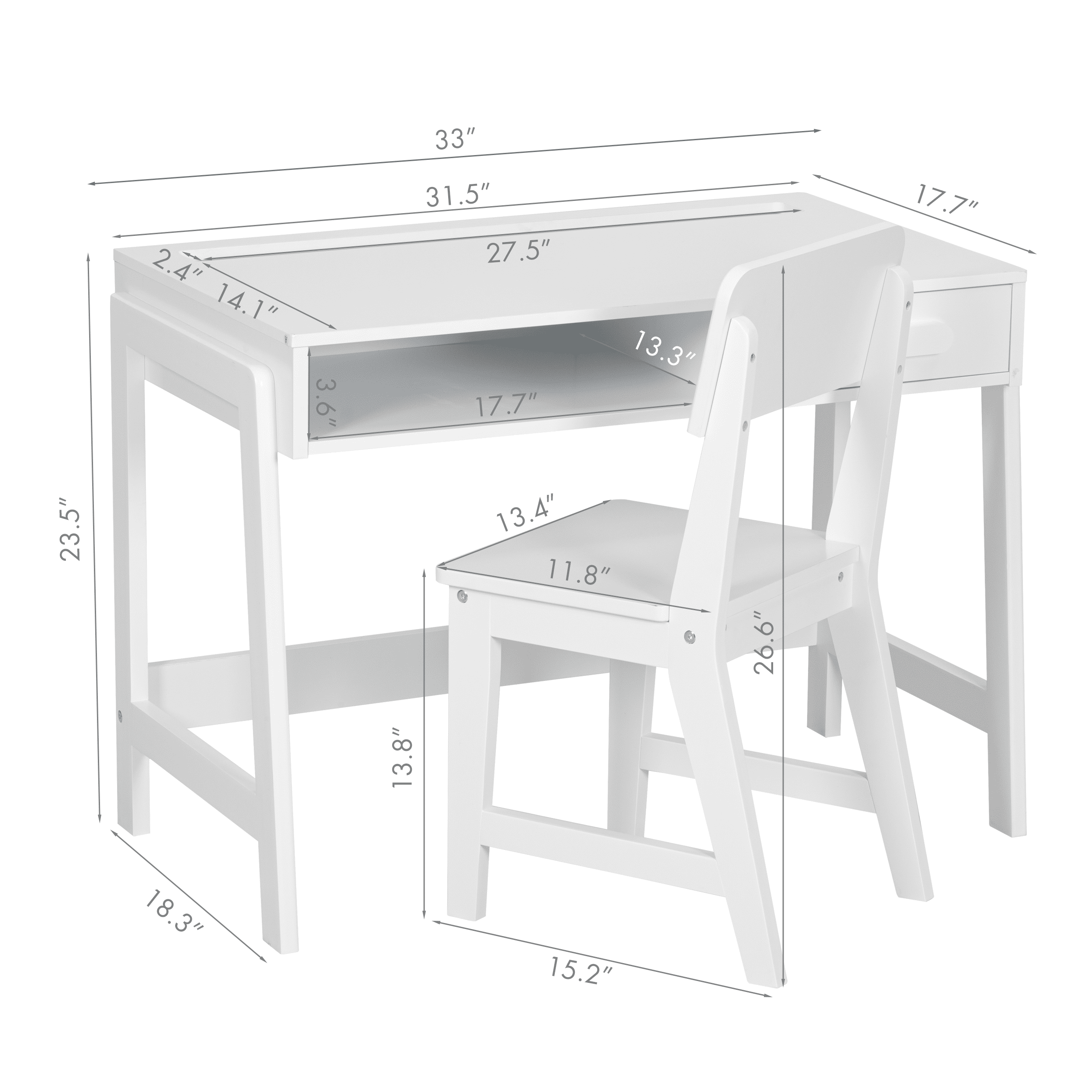 STAROUS Kids Desk and Chair Set: Wooden Study Table with Drawers & Ergonomic Chair for Bedroom & Study Room