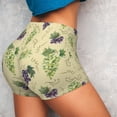 thumbnail image 4 of Fotbe Green And Purple Grapes Shorts Sin Costuras – Shorts Deportivos de Cintura Alta para Mujer, Elásticos para Gimnasio, Yoga, Running o Ciclismo-XX-Large, 4 of 8