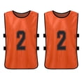 thumbnail image 2 of Tignapoo 12-Pack Adult Reversible Team Vests with Numbers 1-12 - Breathable Sports Jerseys in Orange, Perfect for Football and Basketball Practice, 2 of 7