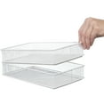thumbnail image 3 of YBM Home White Mesh Drawer Organizer Tray for Kitchen and Desk Drawers  6” x 9” x 2”, 12 Pack, 3 of 10