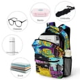 thumbnail image 2 of Geometry Dash Backpacks Bookbag Casual Daypack Backpacks for Travel Camping Hiking, 2 of 7