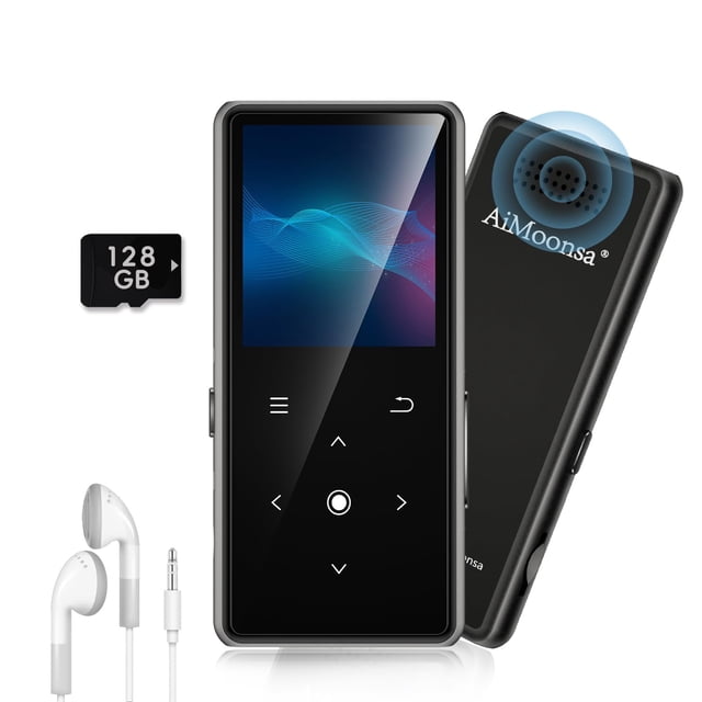 Reproductor MP3 AiMoonsa 128GB Bluetooth 5.2 con Bocina HD + Accesorios