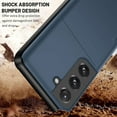 thumbnail image 6 of SaniMore for Samsung S22 5G Case with Card Holder, Slim Dual Layer Heavy Duty Galaxy S22 2022 Wallet Case Hidden Sliding Credit Slot Protective Cover for Men Women, Darkblue, 6 of 7