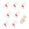 50Pcs Flamingo Printed Thanks Tags Decor Cards Gift Label Tags with Cotton Rope