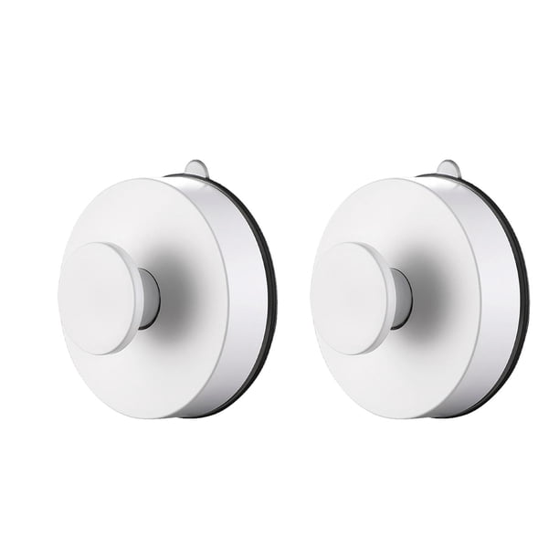 2 ganchos de almacenamiento impermeables, multifunción, estables, decorativos, organizadores de metal. Blanco