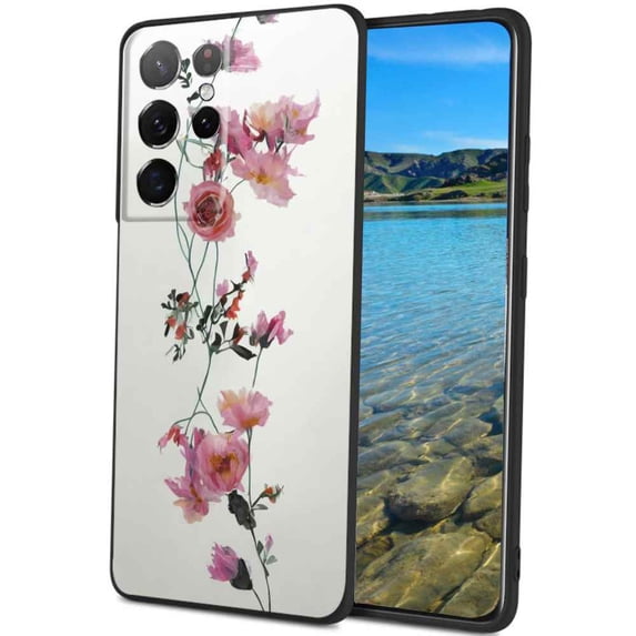 Compatible with Samsung Galaxy S21 Ultra Phone Case, Floral-16 Case Men Women, Flexible Silicone Shockproof Case for Samsung Galaxy S21 Ultra