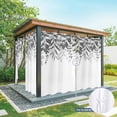 thumbnail image 6 of Outdoor Curtains for Patio Waterproof, Grey Leaves Outdoor Privacy Panels Grommet, Summer Botanical Blackout Outside Curtains for Porch/Cabana/Pergola/Gazebo 54"x84", 1 Panel, 6 of 8