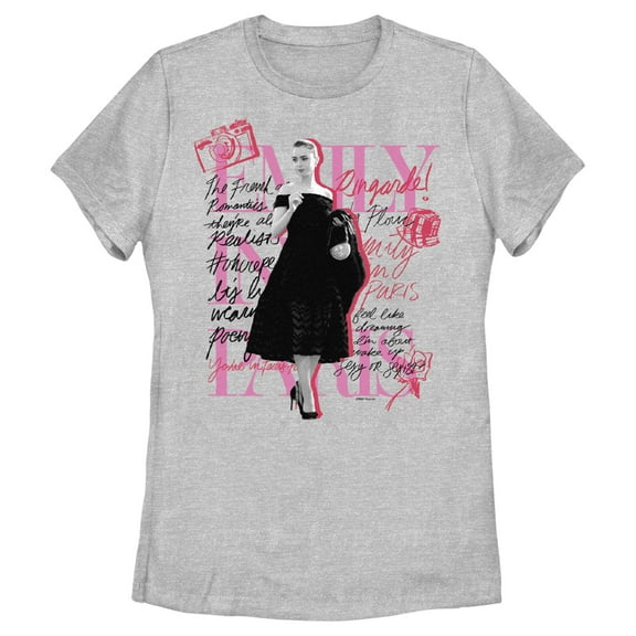 Women's Emily in Paris Doodle Photo  Graphic Tee Athletic Heather Small