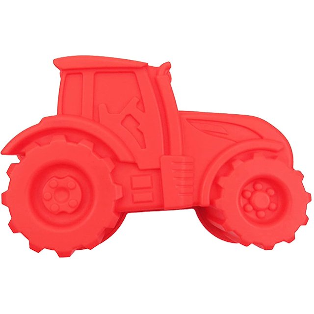 Tractor de silicona para pasteles, molde de pastel rojo, molde de silicona para hornear, molde de caja BANYUO Hogar