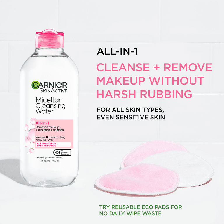 Indien Synes godt om Refinement Garnier SkinActive Micellar Cleansing Water All in 1 Makeup Remover  Cleanses, 13.5 fl oz - Walmart.com