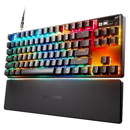 SteelSeries Apex Pro TKL HyperMagnetic Gaming Keyboard - World's Fastest Keyboard - Adjustable Actuation - Esports Tenkeyless - OLED Screen - RGB - PBT Keycaps - USB-C