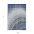 thumbnail image 3 of 8' X 10' Denim Blue And Navy Blue Abstract Washable Indoor Outdoor Area Rug, 3 of 5