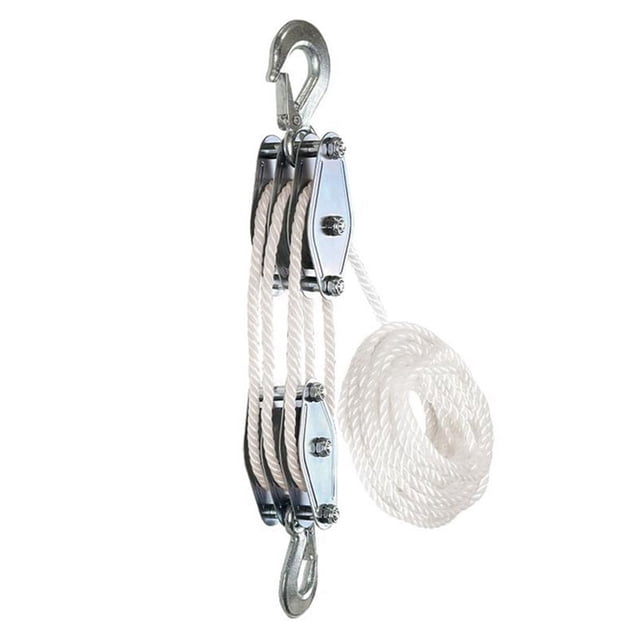 Block and Tackle Pulley System Rope Pulley Hoist with Lifting Power Breaking Strength Heavy Duty Pulley System 15m