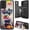 Abstract Color Dog, variant on Case for Samsung Galaxy S24 Case Wallet Case with Card Holder, PU Leather Kickstand Double Magnetic Clasp Shockproof Cover Case for Galaxy S24, Ice and Fire Tiger