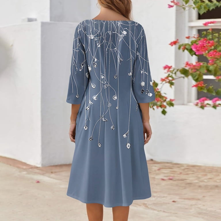 floral dressed up royal blue floral print midi dress Blue Apricot 1920s Gatsby-Style Round-Neck Flapper Dress with Sequins & Fringe Champagne / 2XL main image 1