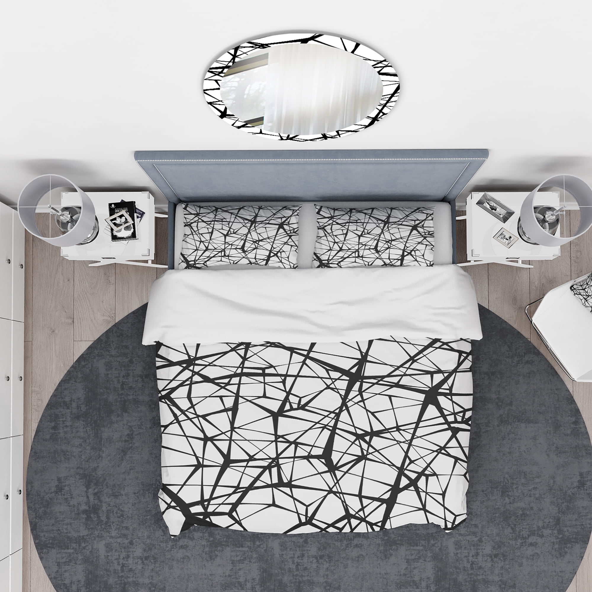 Designart 'Geometric Pattern with Circles' Modern & Contemporary Duvet Cover Set