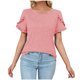 thumbnail image 1 of Blusas de Algodón para las Mujeres Impresas Cuello Redondo 3/4 Manga Casual Camiseta, Ligero Top de Algodón de Imitación para el Hogar, Diario Y Cuatro Estaciones de Uso, 1 of 4