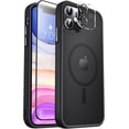 thumbnail image 1 of Designed For Compatible with Magsafe for Apple iPhone 12 Magnetic Case with Screen Protector+Camera Lens Glass, Heavy Duty Slim Shockproof Magnetic Case for Apple iPhone 12, Black, 1 of 6