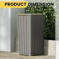 thumbnail image 2 of Heavy Duty 23 Gal Resin Trash Can – Indoor/Outdoor, Weatherproof, Easy-Clean Tray, Tool-Free Assembly（Shallow coffee,15.16*15.55*30.71), 2 of 9