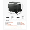 thumbnail image 5 of VEVOR 12 Volt Car Refrigerator, 63.4QT/60L Car Fridge, Portable Electric Cooler with Wheels and Handle, -4℉~68℉, 12/24V DC and 100- 240V AC Compressor Freezer for Outdoor, Camping, Travel, RV, 5 of 9