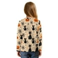 thumbnail image 2 of Xixirimido Black Cat Pumpkin Cobweb Halloween Pattern Girls Long Sleeve Shirts Casual Crew Neck Tunic Tops Tie-hem Basic Tunic Blouses Fashion 3D Graphic Tees, Size 7-8, 2 of 7