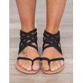 thumbnail image 2 of Braided Cross Strap Back Zipper Roman Sandals Shoes for Women Girls, 2 of 5