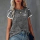 thumbnail image 1 of Camisa de blusa suelta de verano,Top de verano para mujer, camisetas casuales sueltas, cuello redondo, manga corta, artesanía superior, 1 of 6
