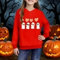 thumbnail image 6 of bbymog Halloween Girls' Fashion Spooky Cute Hoodie Long Sleeve Hooded Sweatshirts for Teen Girls Fall Winter Boys Hoodie Red 3 Years, 6 of 10