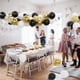thumbnail image 3 of 100 Globos Dorados, Negros y Blancos con Confeti Metálico Dorado y Negro de 30 cm para la Ceremonia de Graduación., 3 of 5