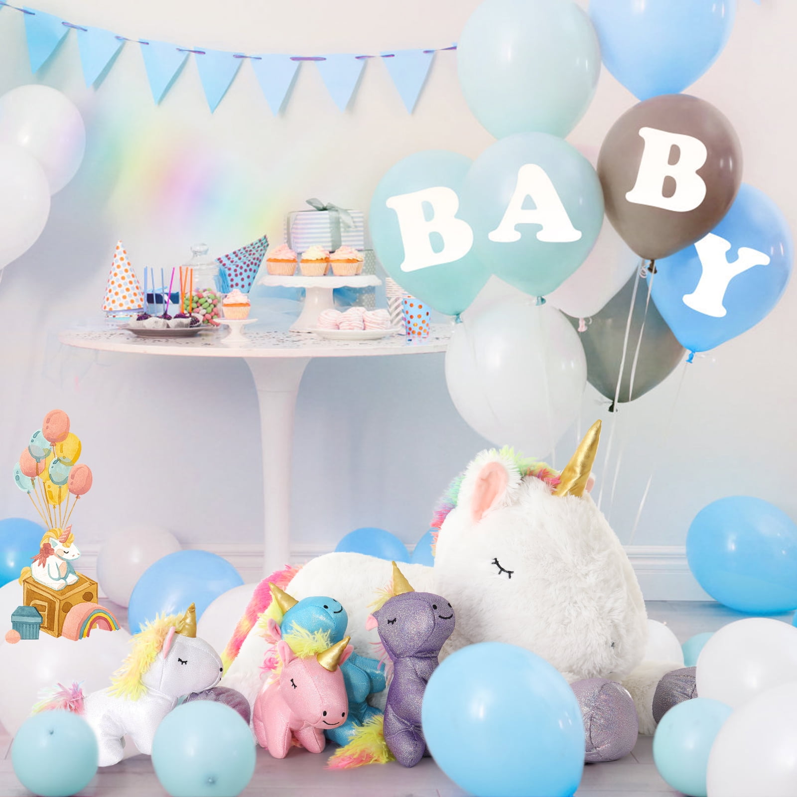 Muiteiur 5 Pcs Unicorn Stuffed Animal 24'' Unicorn Plush with 4 Babies