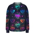 thumbnail image 4 of Craaazy Valentine's Athletic Shirts for Women Love Heart Colorful Print Loose Tops Gifts, 4 of 6