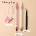 thumbnail image 4 of Graflsoa 7-Piece Dual-Ended Rhinestone Picker Tool Set - 2 Wax & Metal Tip Dotting Pens, 4 Replacement Tips & 1 Curved Tweezer, Multi-Purpose Precision Kit for Nail Art, Jewelry Repair, DIY Crafts,, 4 of 6