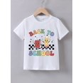 thumbnail image 1 of Camiseta de verano de manga corta con estampado de regreso a clases para niña, top informal y cómodo, camiseta de verano con cuello redondo y manga corta, el mejor regalo para niño y niña., 1 of 6