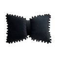 thumbnail image 1 of Zhuge Almohada decorativa para el hogar, almohada con forma de lazo de bola de pelusa de cisne de color sólido, funda de almohada dulce, cojín de sofá que puede tener doble uso (negro), 1 of 5