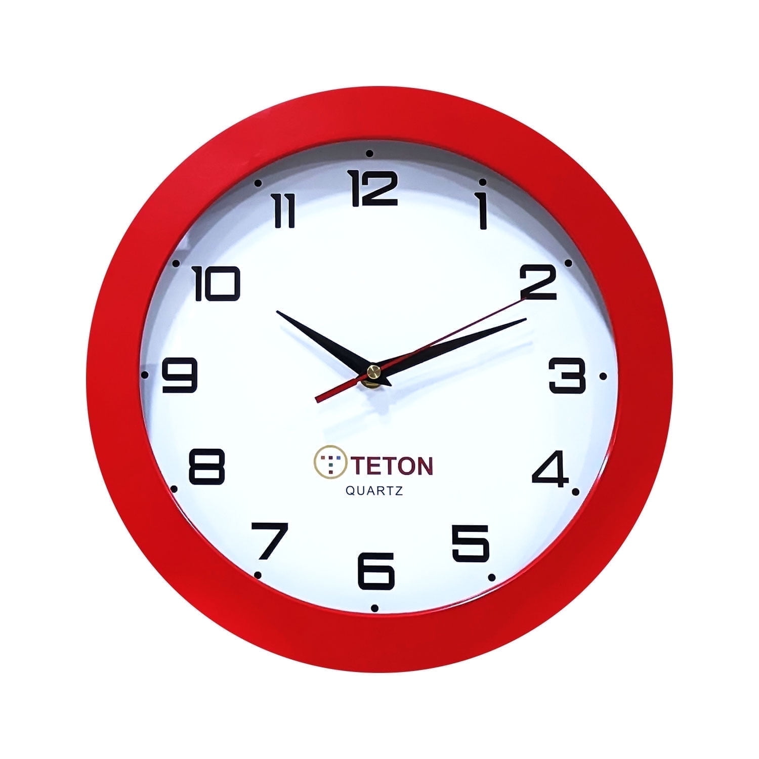 TETON ELECTRONIC 12 Quartz Indoor Wall Clock, Silent Mechanism