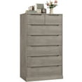 thumbnail image 6 of Homfa 7 Drawer Dresser, 51.3"H Wood Storage Cabinet with Upgraded Stable Base, Vertical Chest for Bedroom Living Room, Wash Gray, 6 of 7